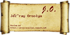 Járay Orsolya névjegykártya